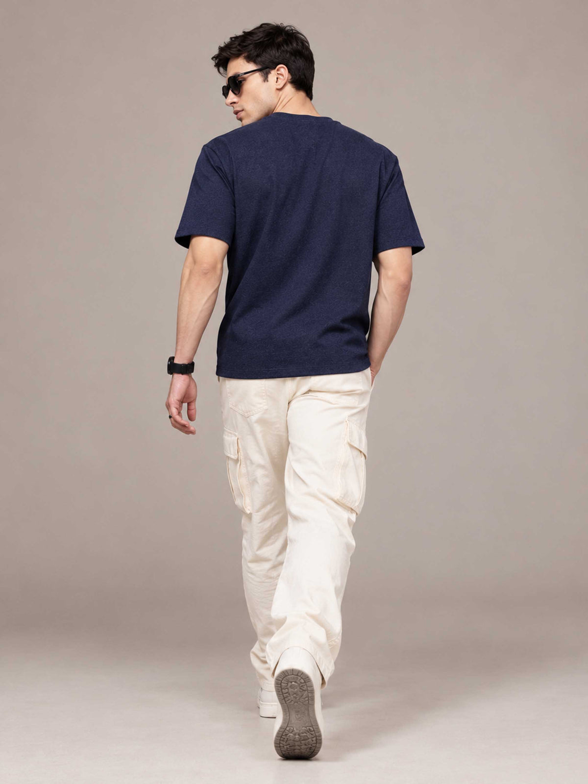 Navy Melange Oversized Tees