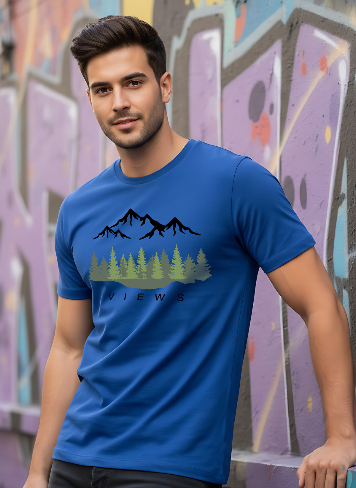 Mens Graphic Regular Half Sleeve T Shirt