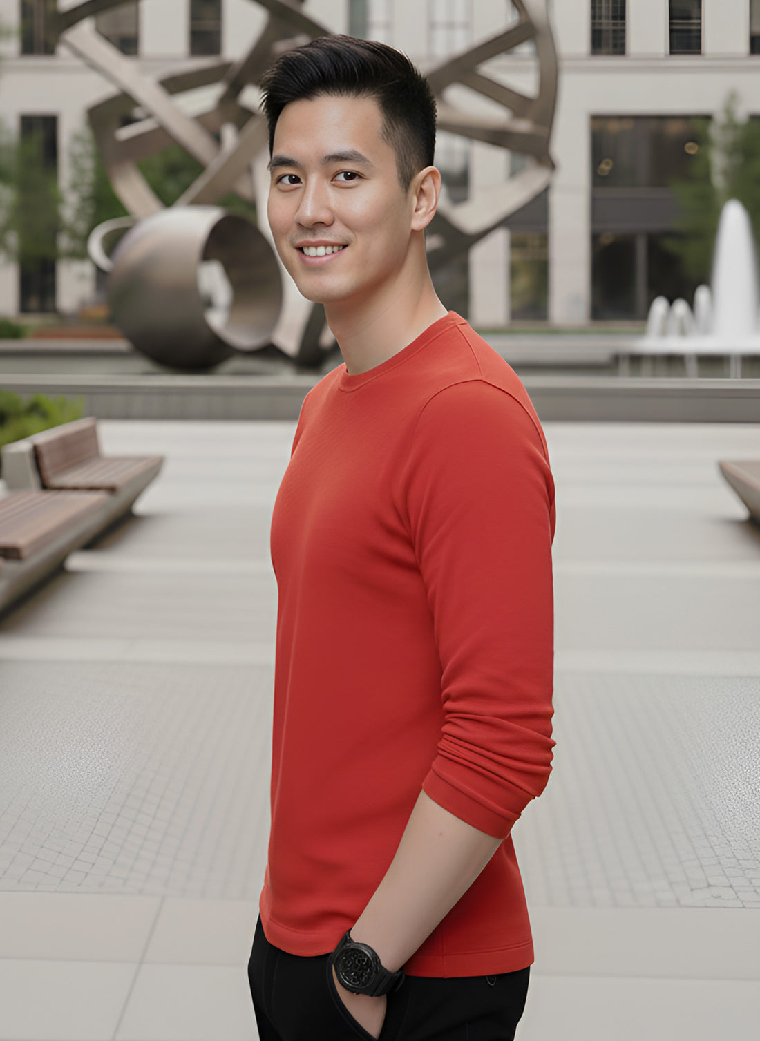 Long Sleeve Red T-Shirt