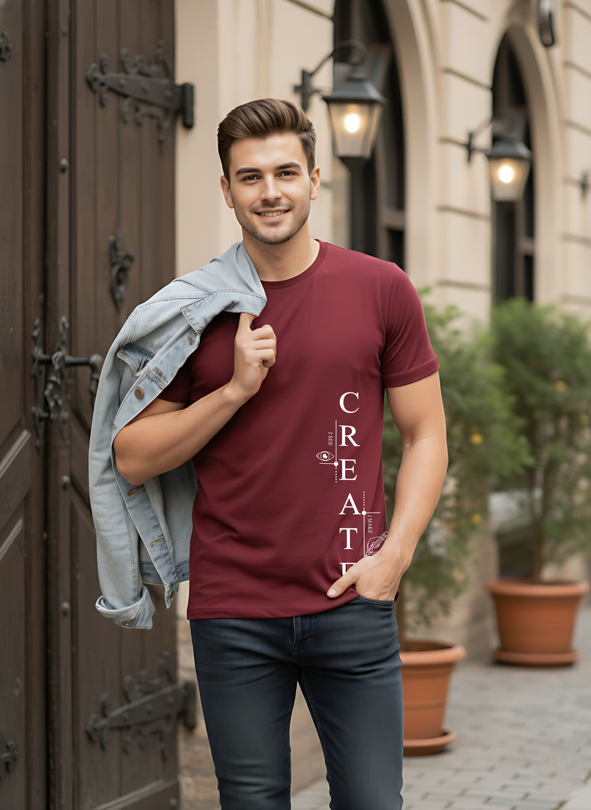 Mens Graphic Regular Half Sleeve T Shirt