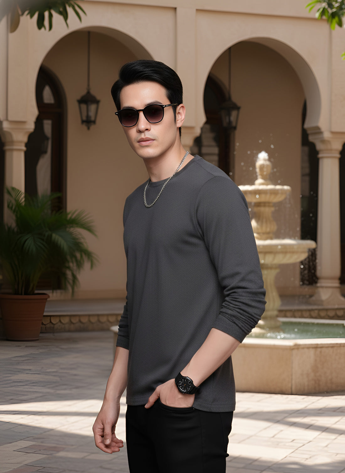Long Sleeve Steel Grey T-Shirt