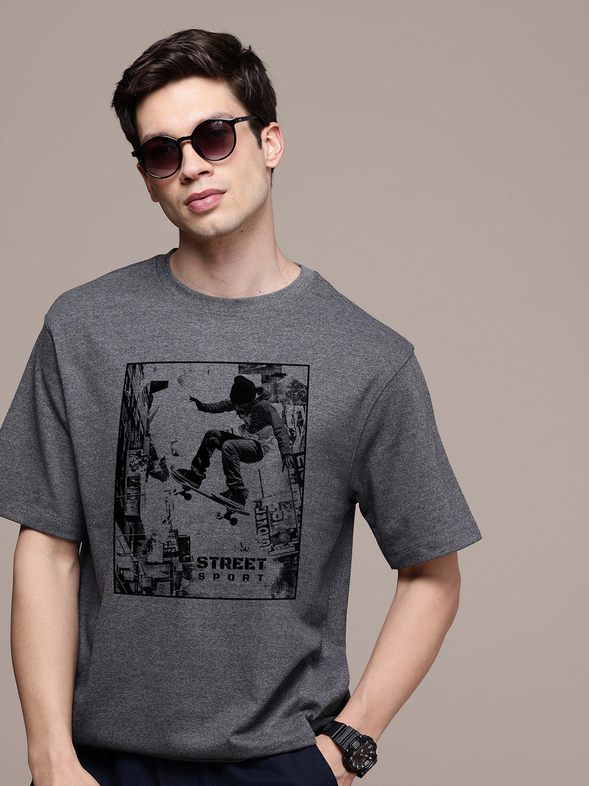 Graphic Oversized Street Sports Tshirt
