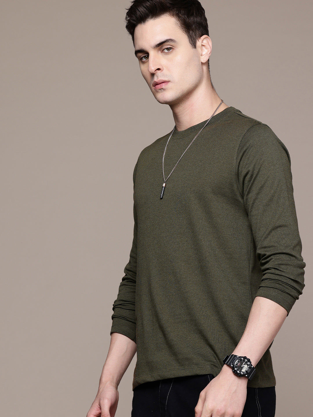 Long Sleeve Olive Green T-Shirt