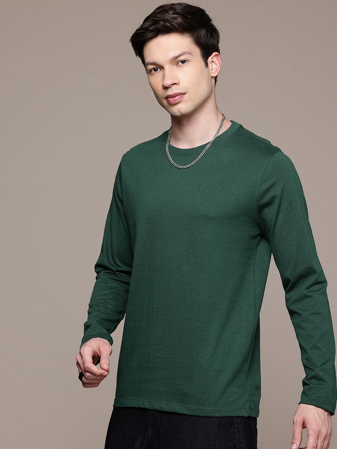 Long Sleeve Bottle Green  T-Shirt