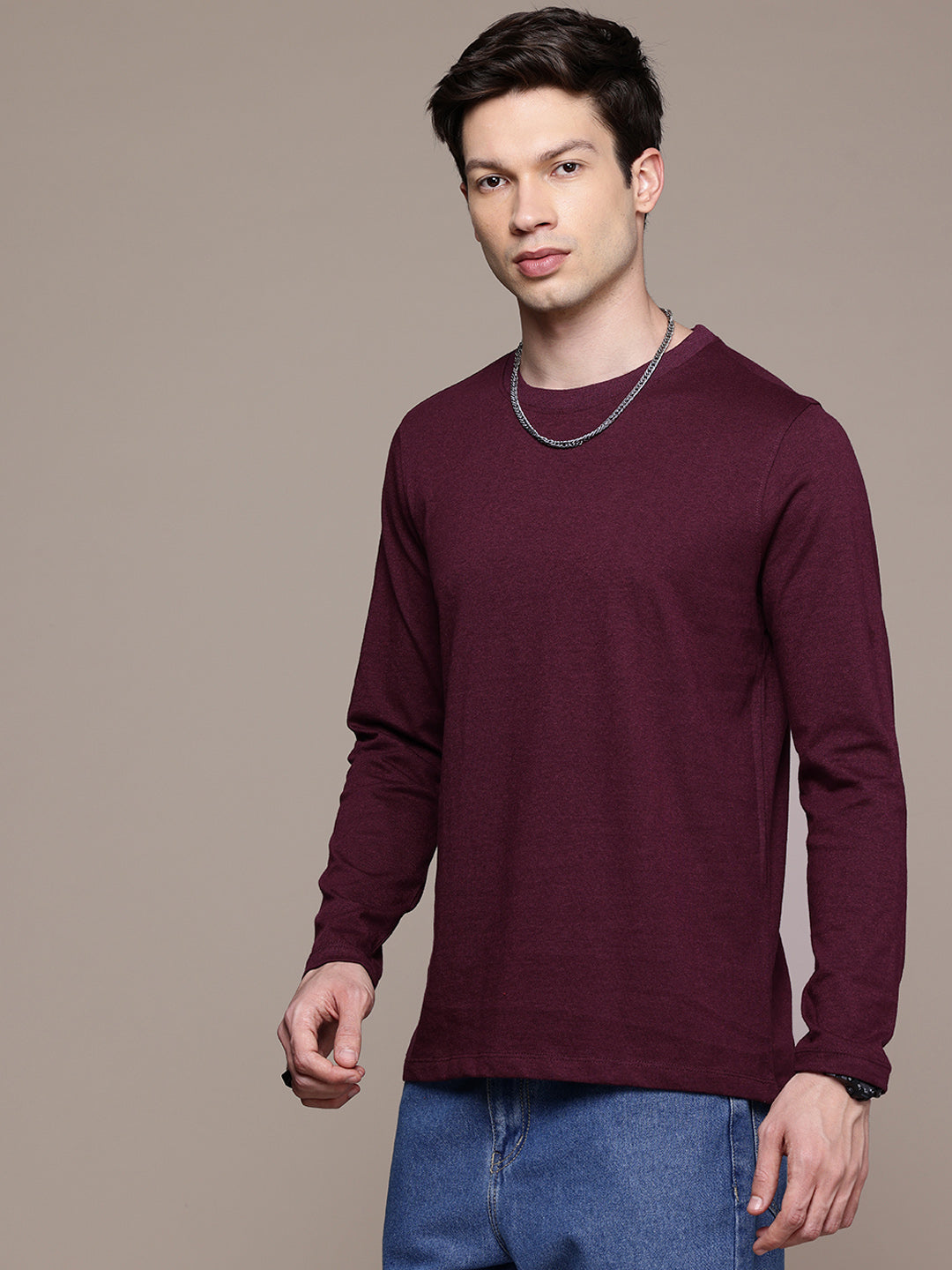 Long Sleeve Burgundy T-Shirt