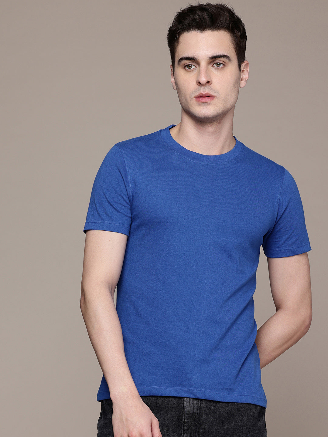 Mens Regular Half Royal Blue T-Shirt