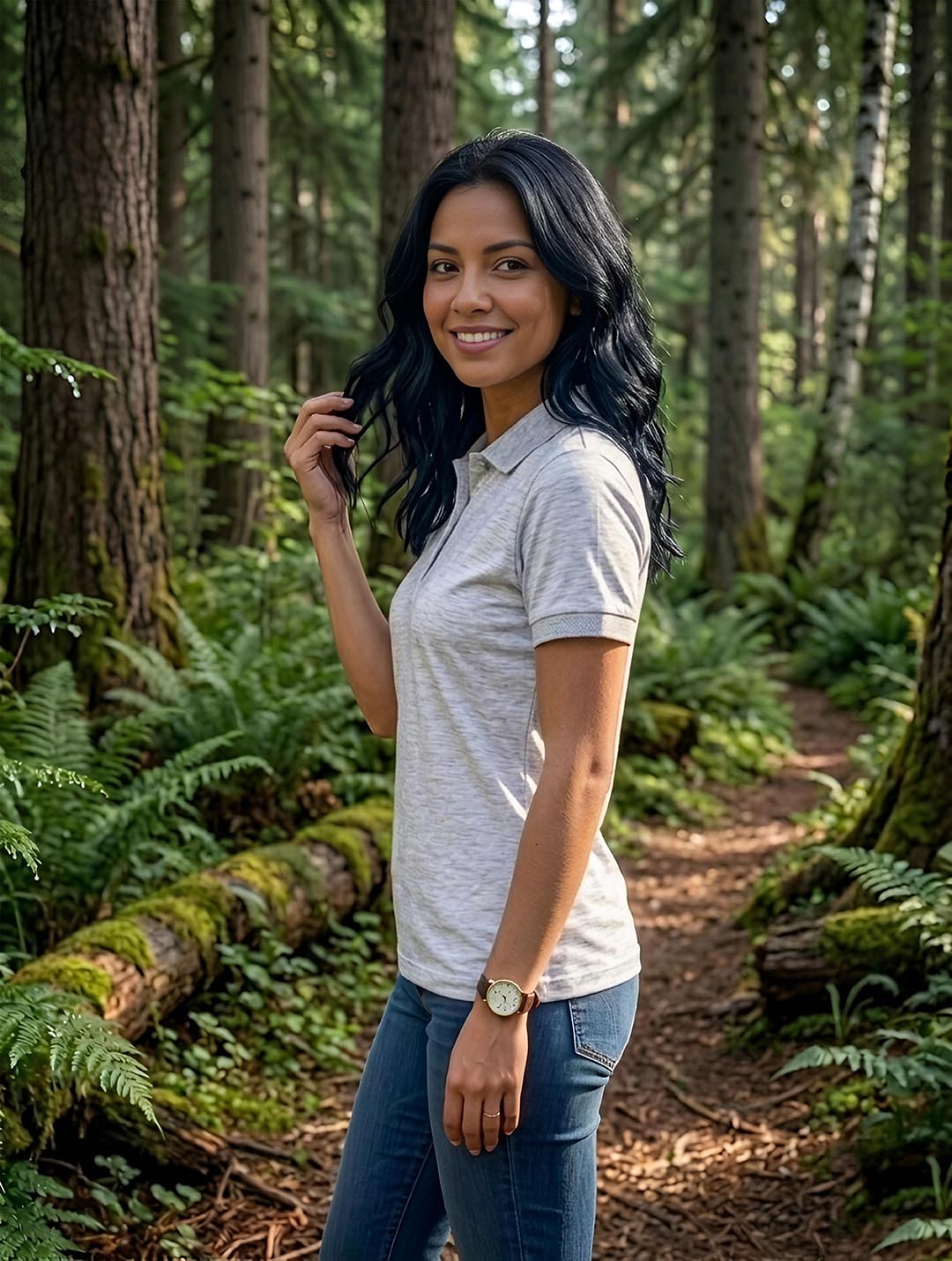 Womens Polo White Melange T-Shirt