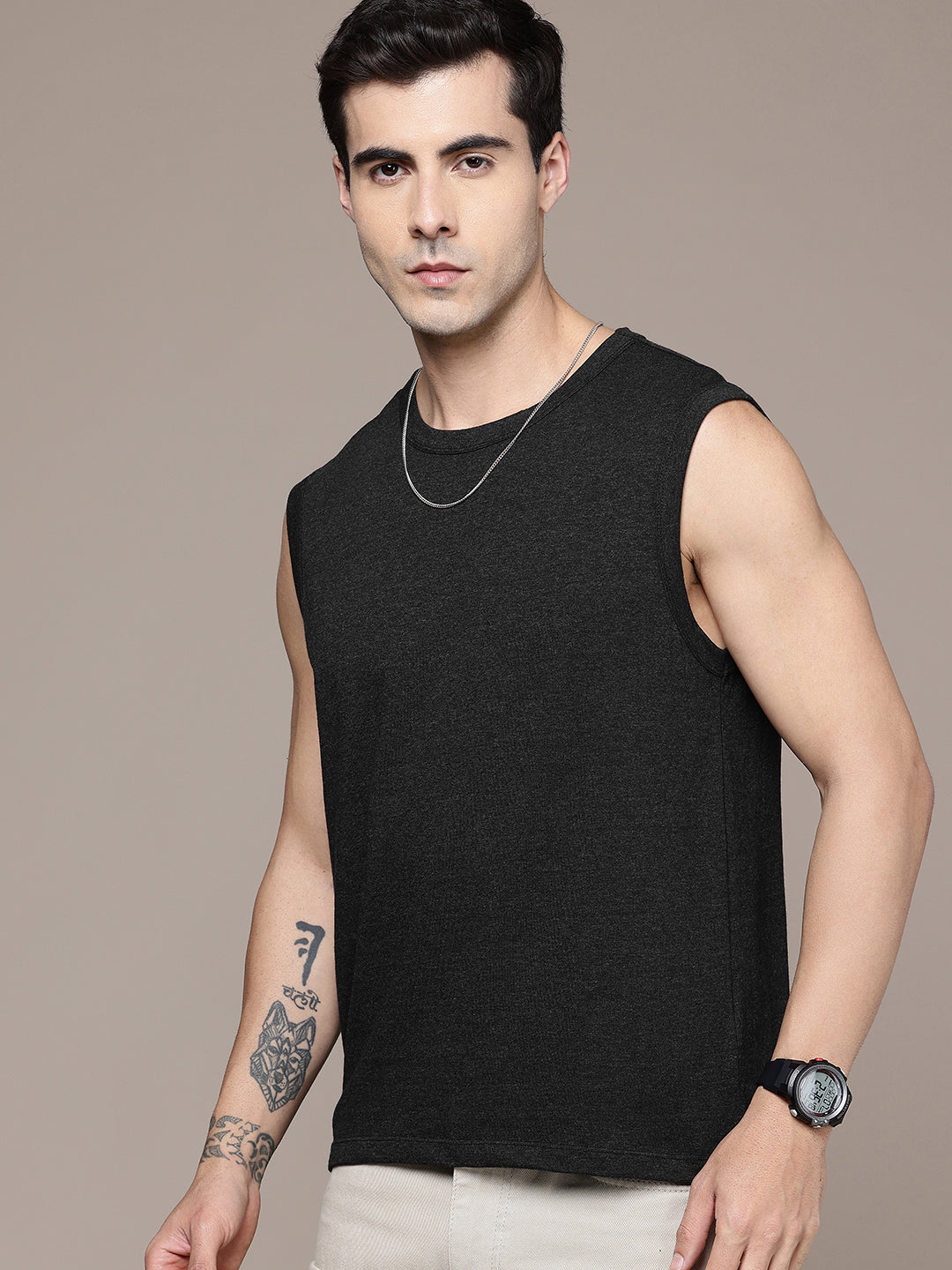 Sleeveless  Charcoal  T-Shirt