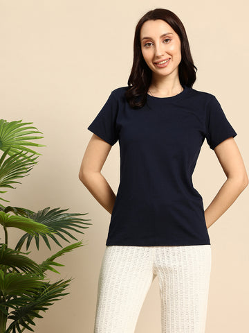 Half Sleeve  Navy T-Shirt