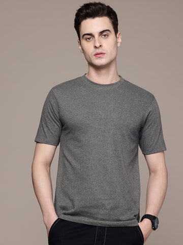 Mens Regular Half Sleeve Andhra Melange T-Shirt