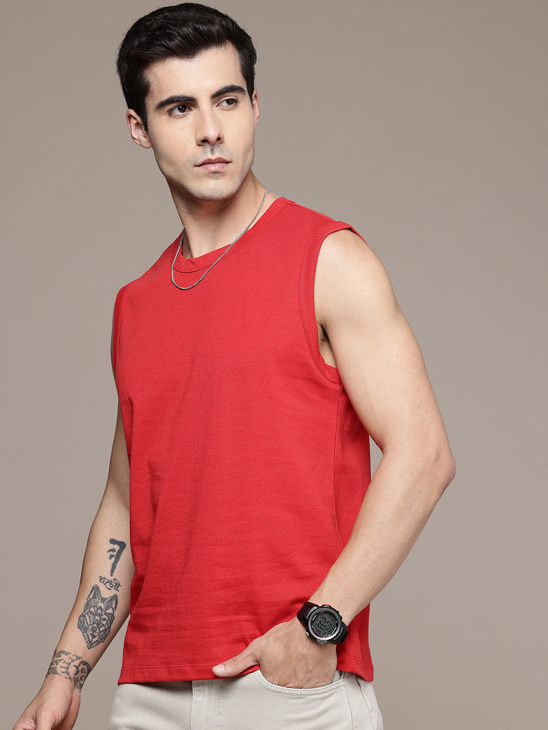 Sleeveless Red T-Shirt