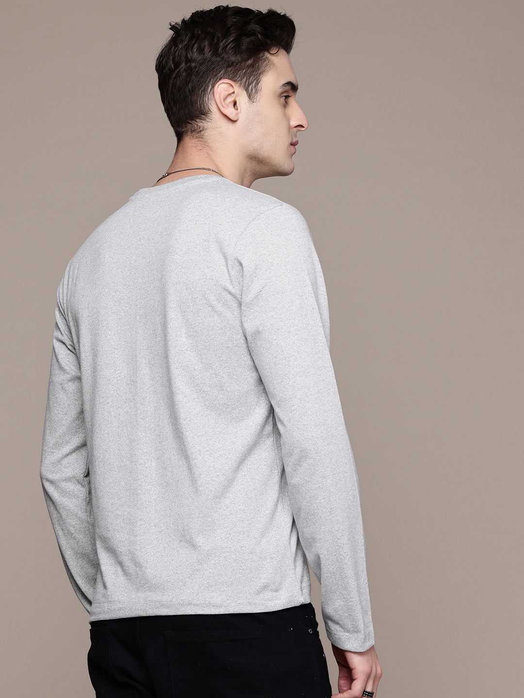 Long Sleeve Grey Melange T-Shirt