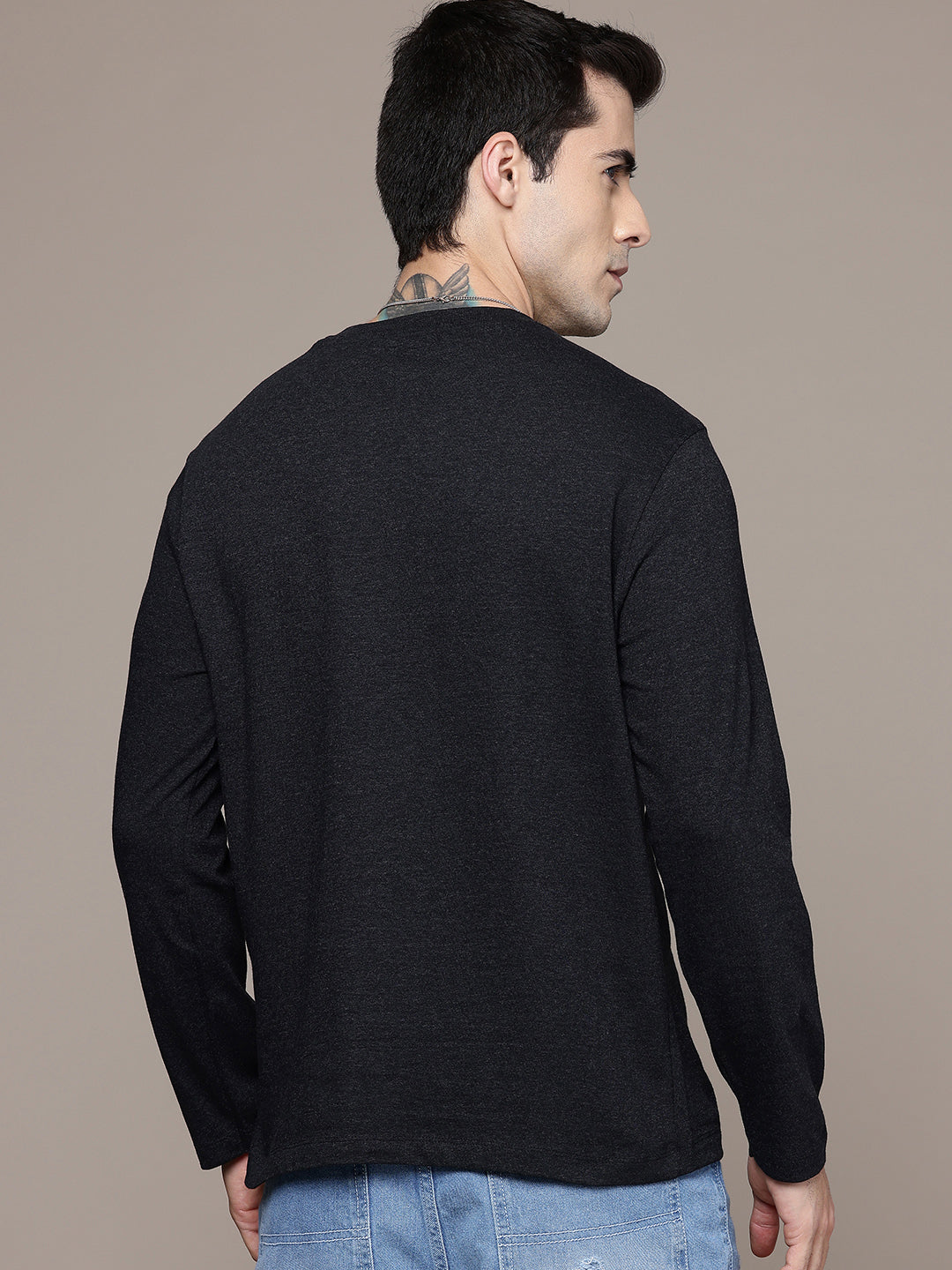 Long Sleeve Charcoal Melange T-Shirt