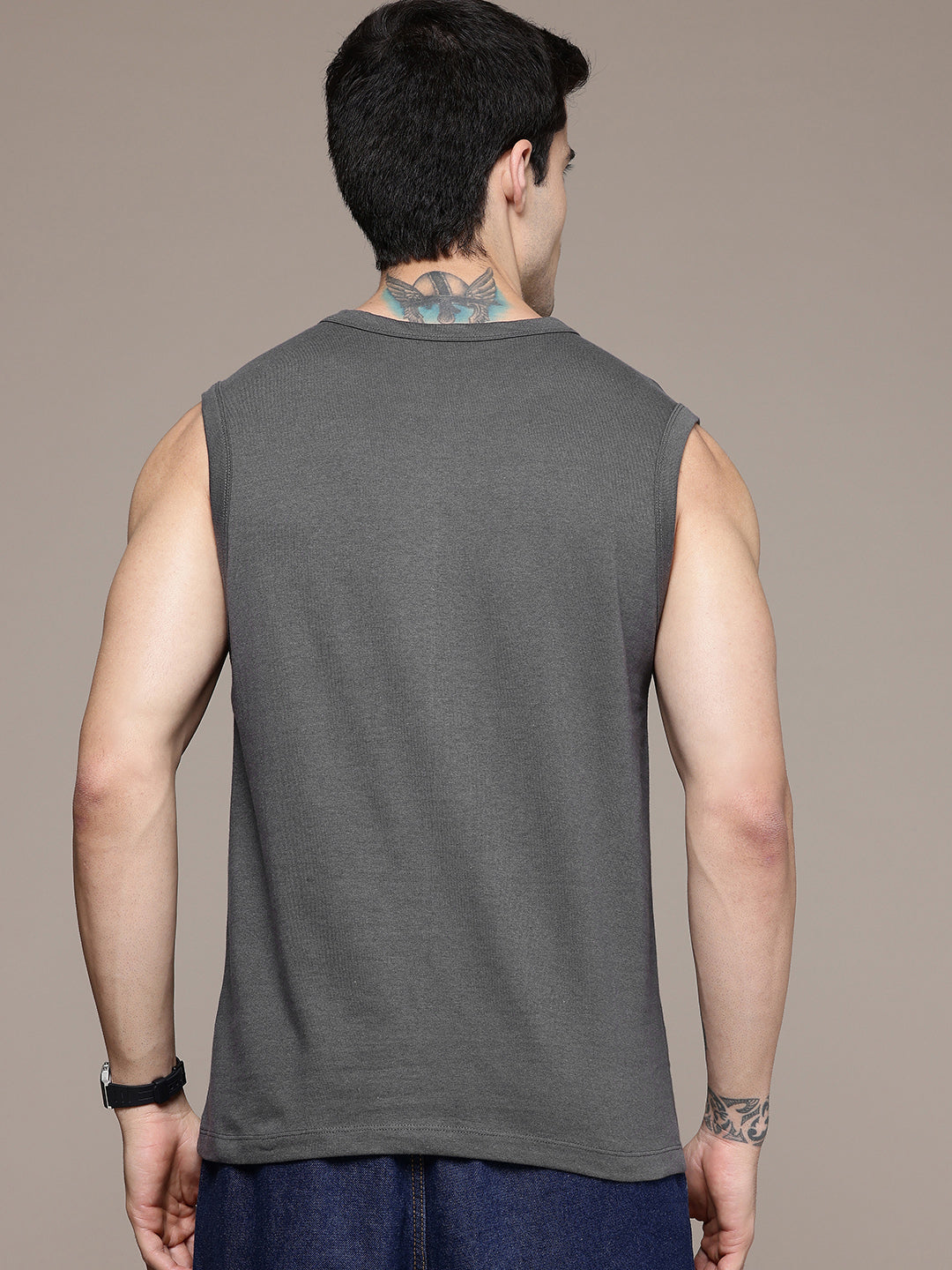 Sleeveless Steel Grey T-Shirt