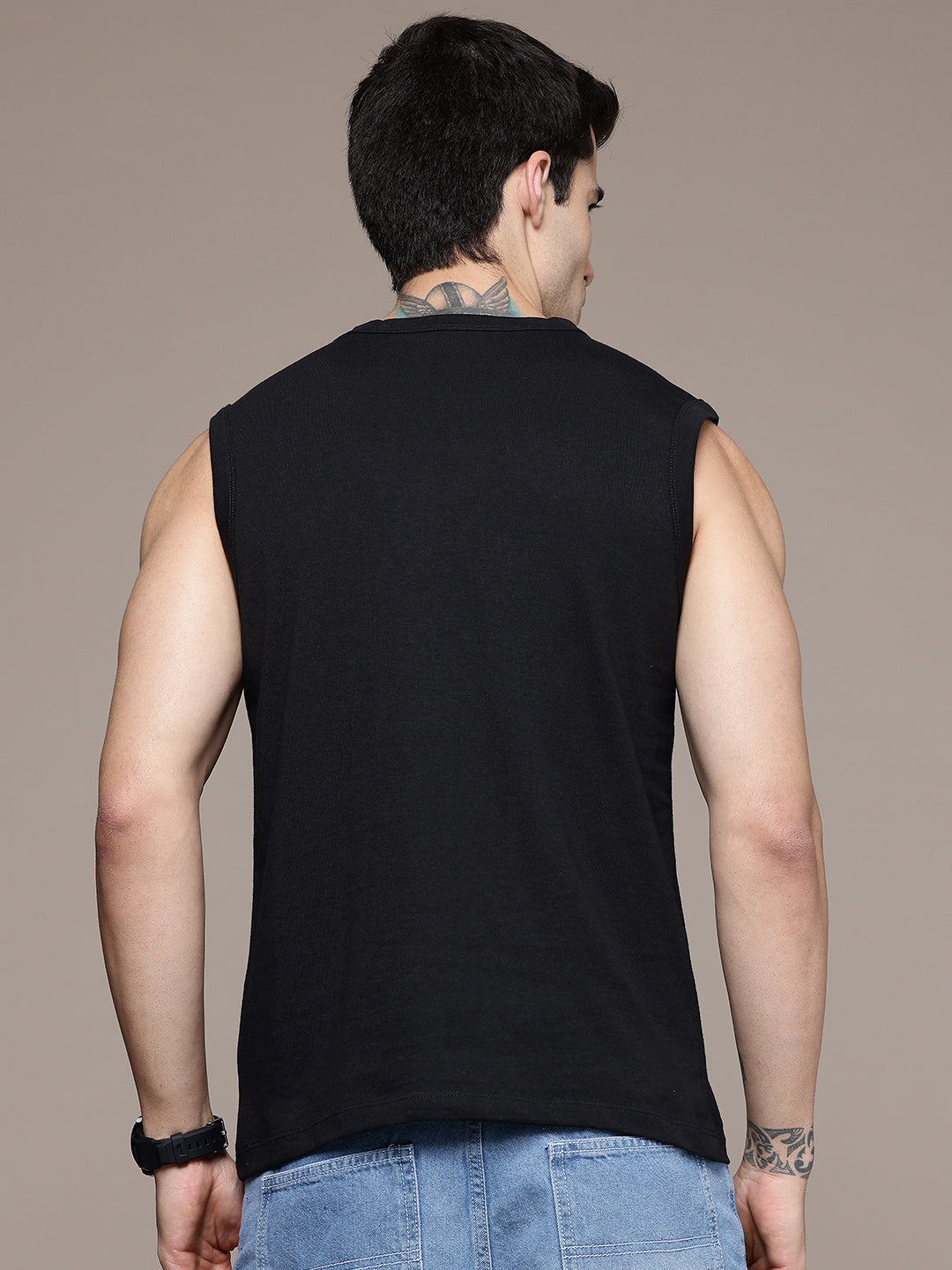 Sleeveless  Black T-Shirt