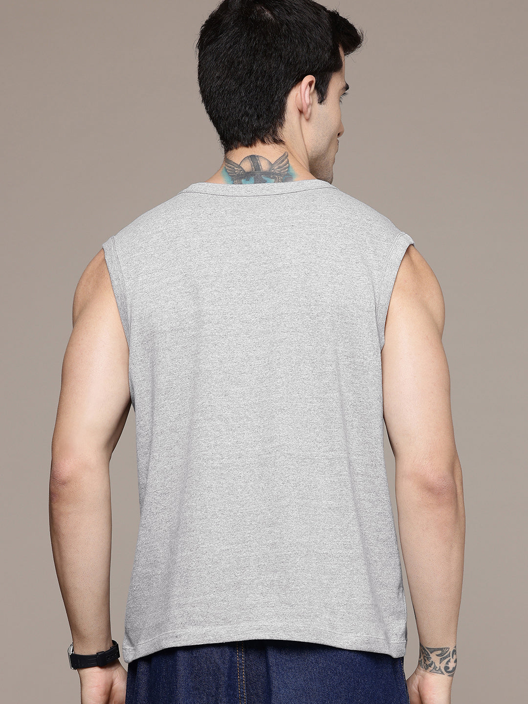 Sleeveless  Grey T-Shirt