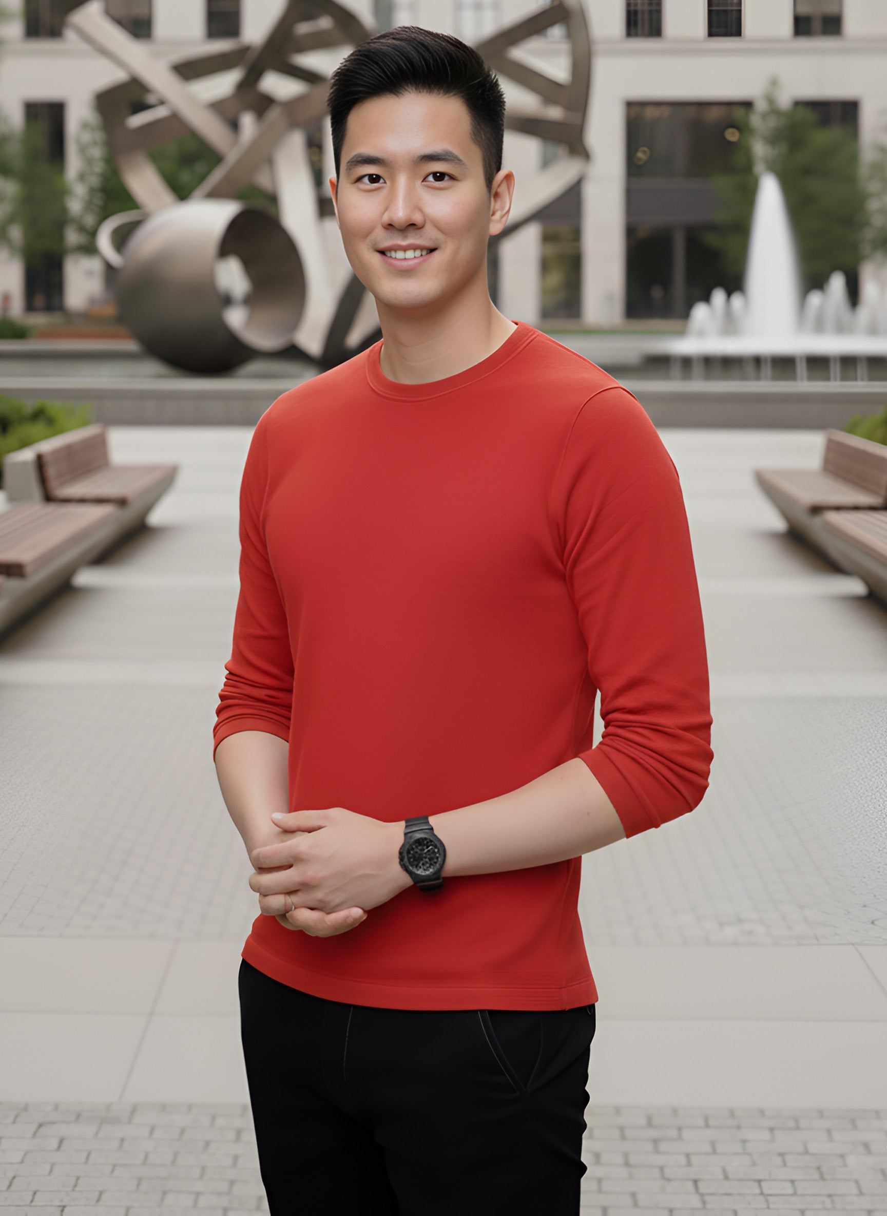 Long Sleeve Red T-Shirt