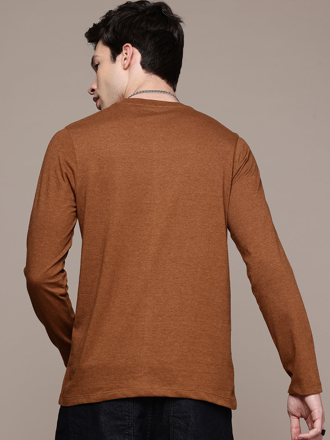 Long Sleeve Mustard Brown T-Shirt