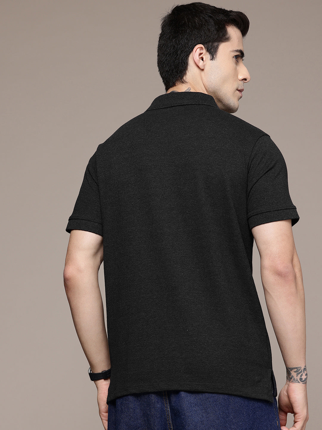 Charcoal Melange Polo T-Shirt
