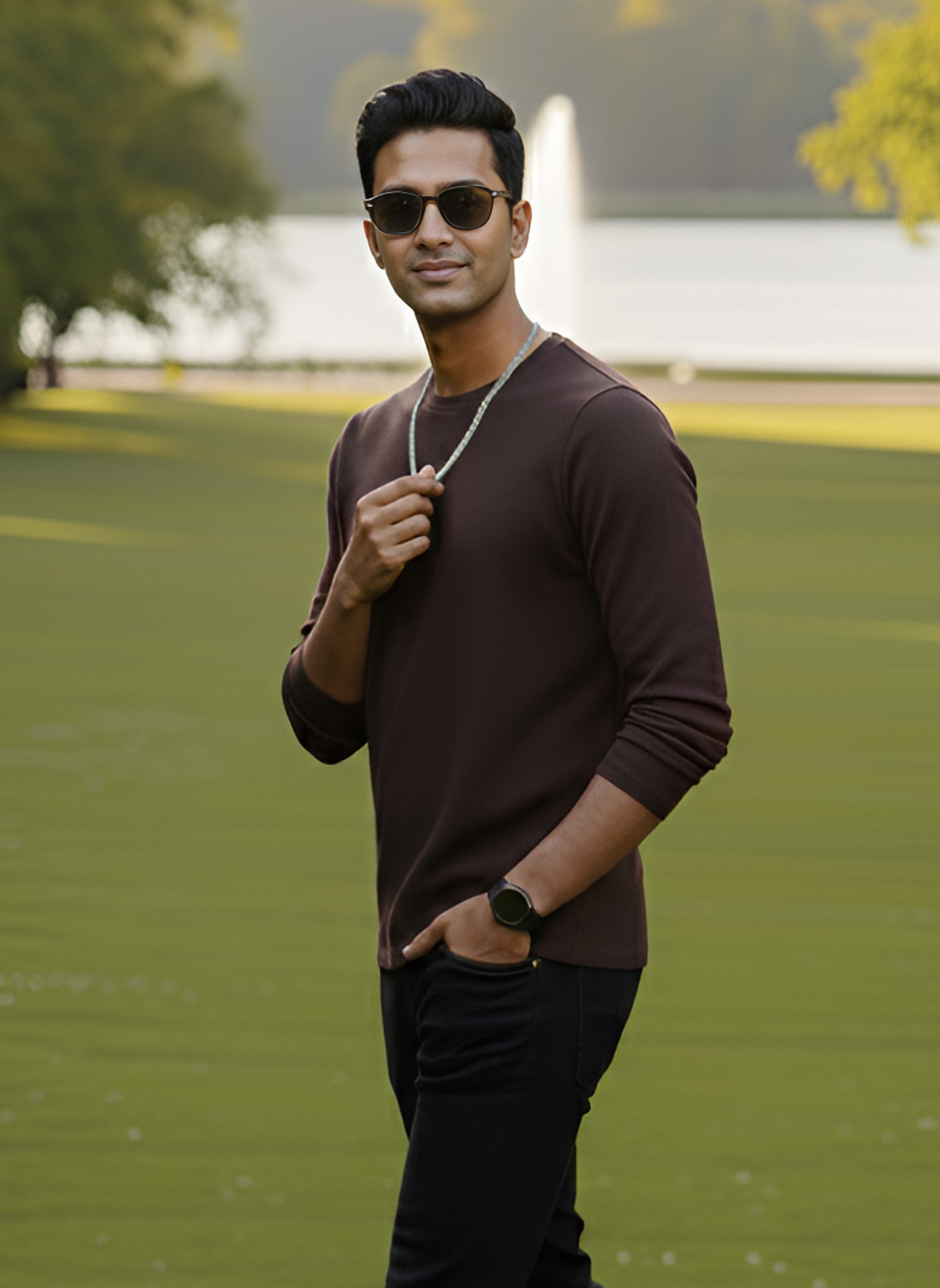 Long Sleeve Coffee Brown T-Shirt