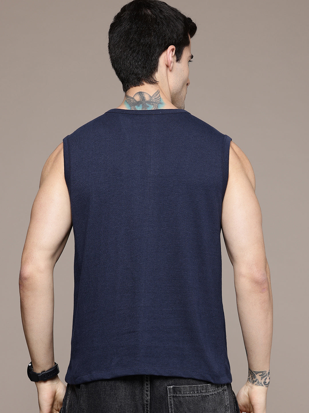 Sleeveless  Navy  T-Shirt