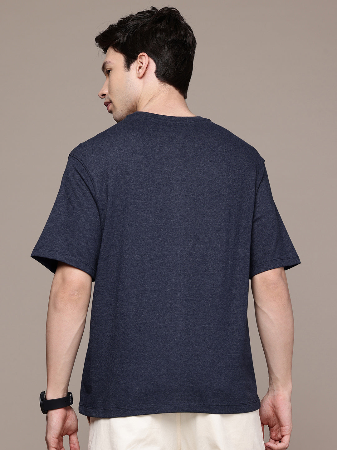 Oversized Navy Melange T-Shirt