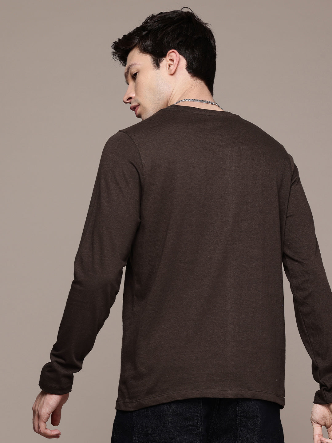 Long Sleeve Coffee Brown T-Shirt