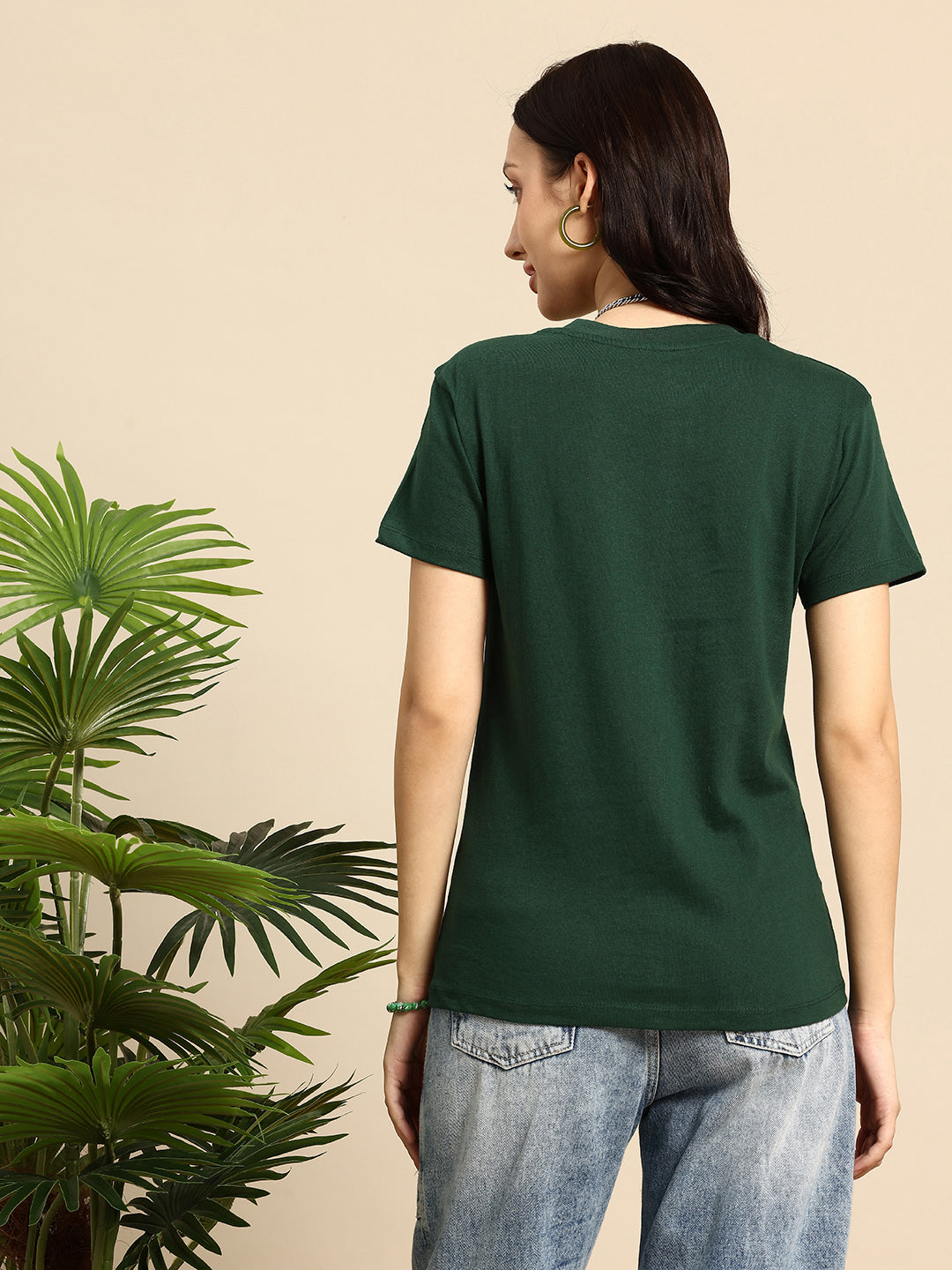 Half Sleeve Bottle Green T-Shirt