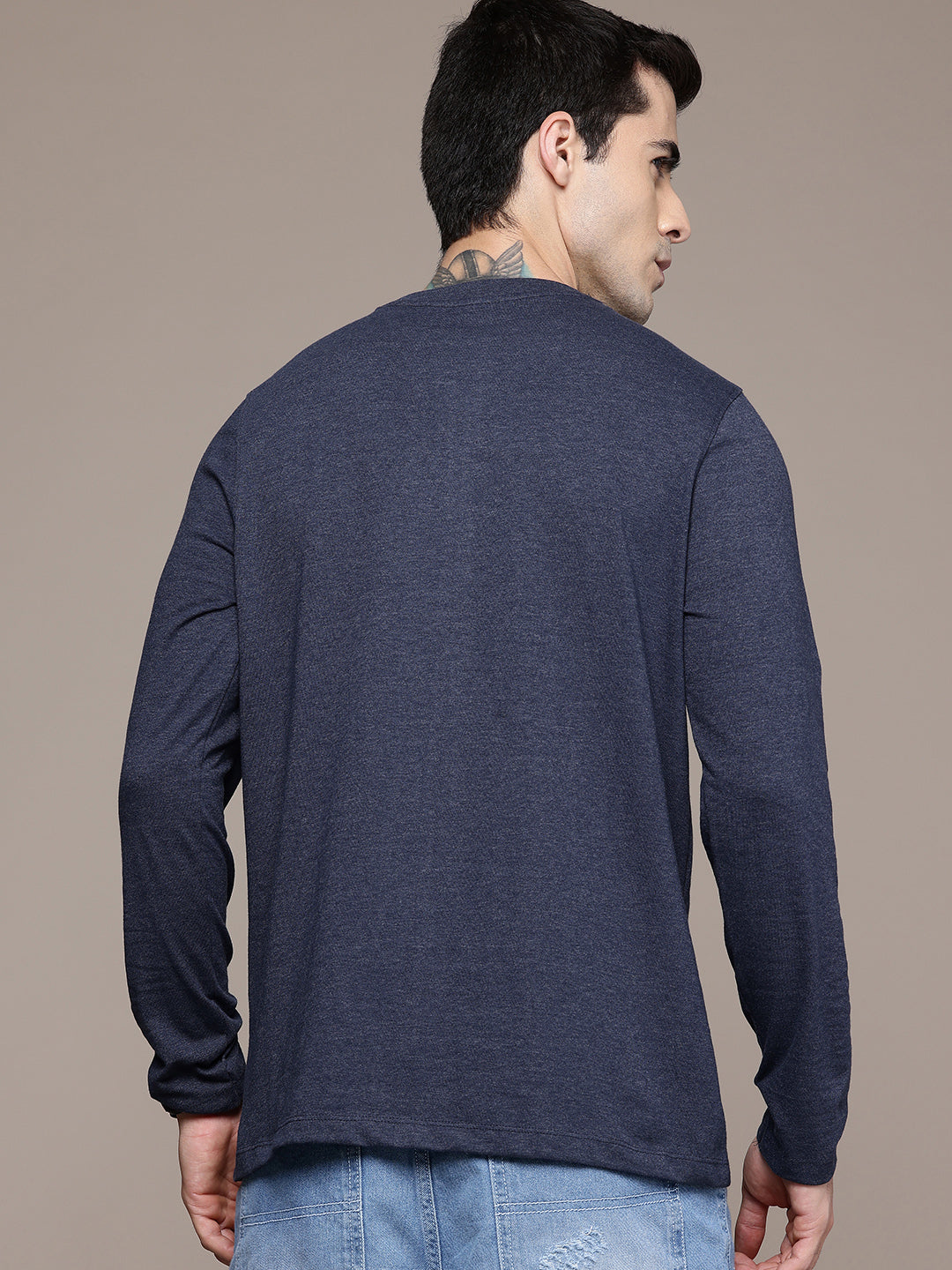 Long Sleeve Navy Melange T-Shirt