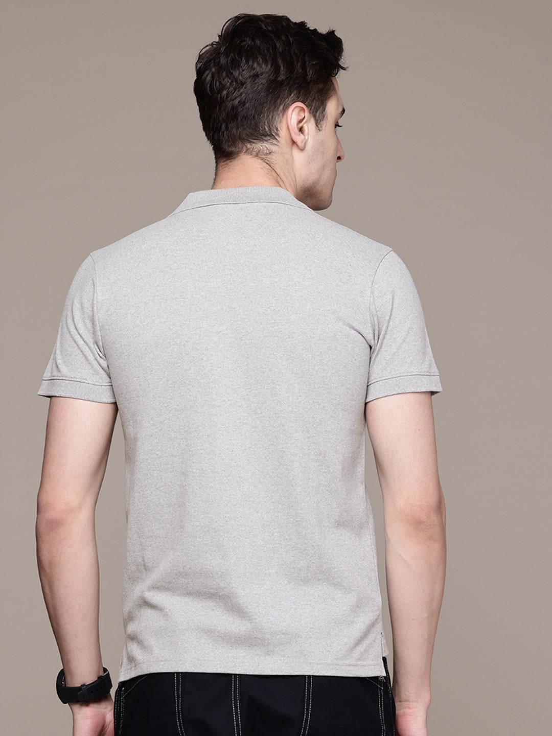 Grey Melange Polo T-Shirt