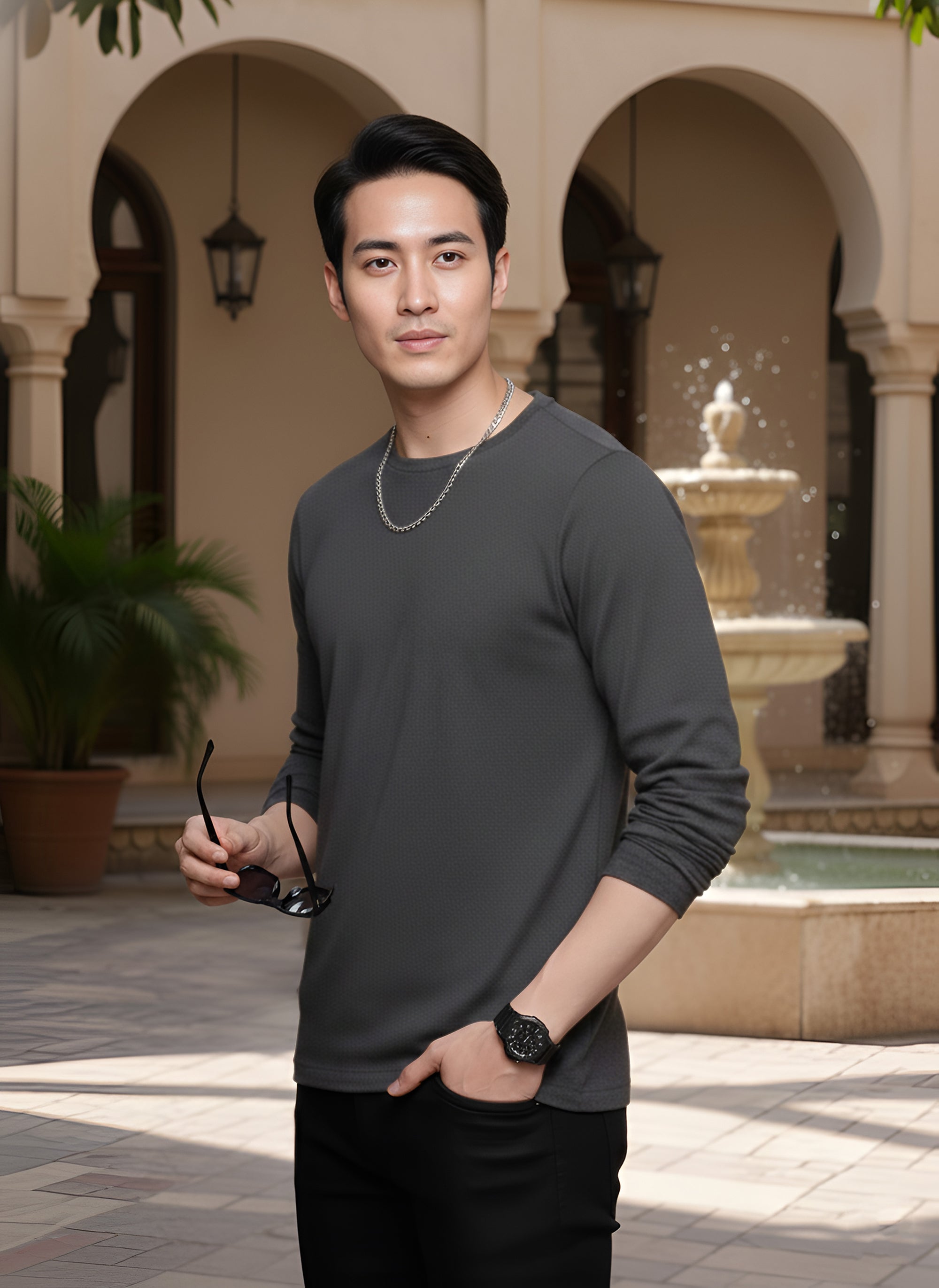 Long Sleeve Steel Grey T-Shirt