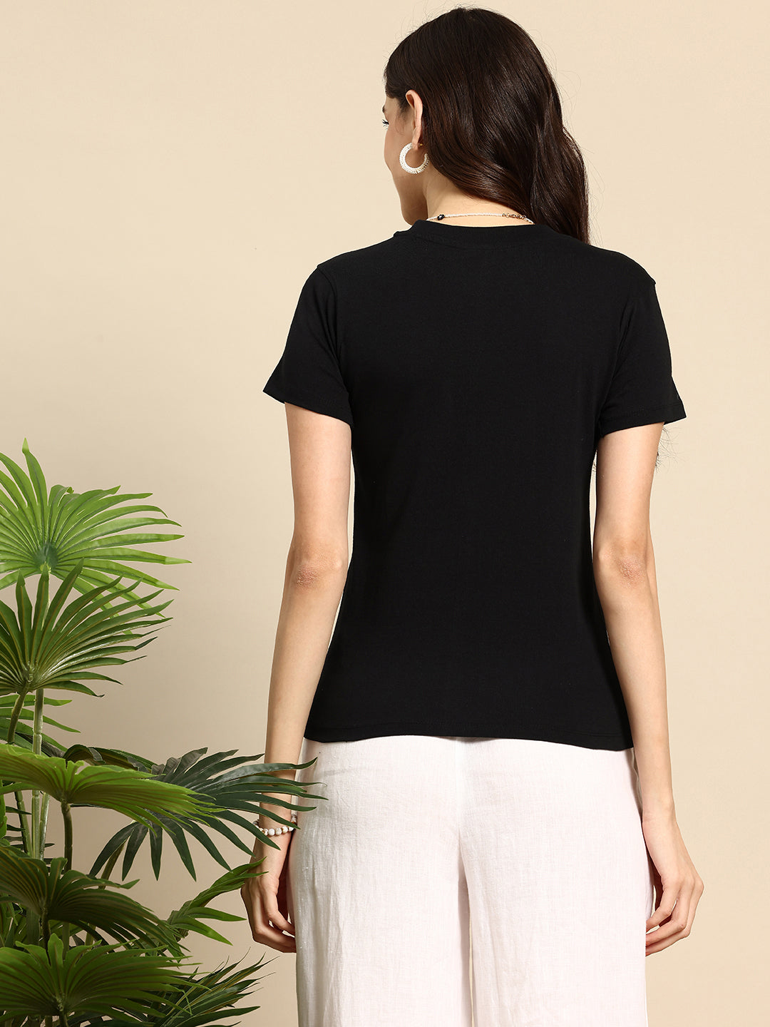 Half Sleeve Black T-Shirt