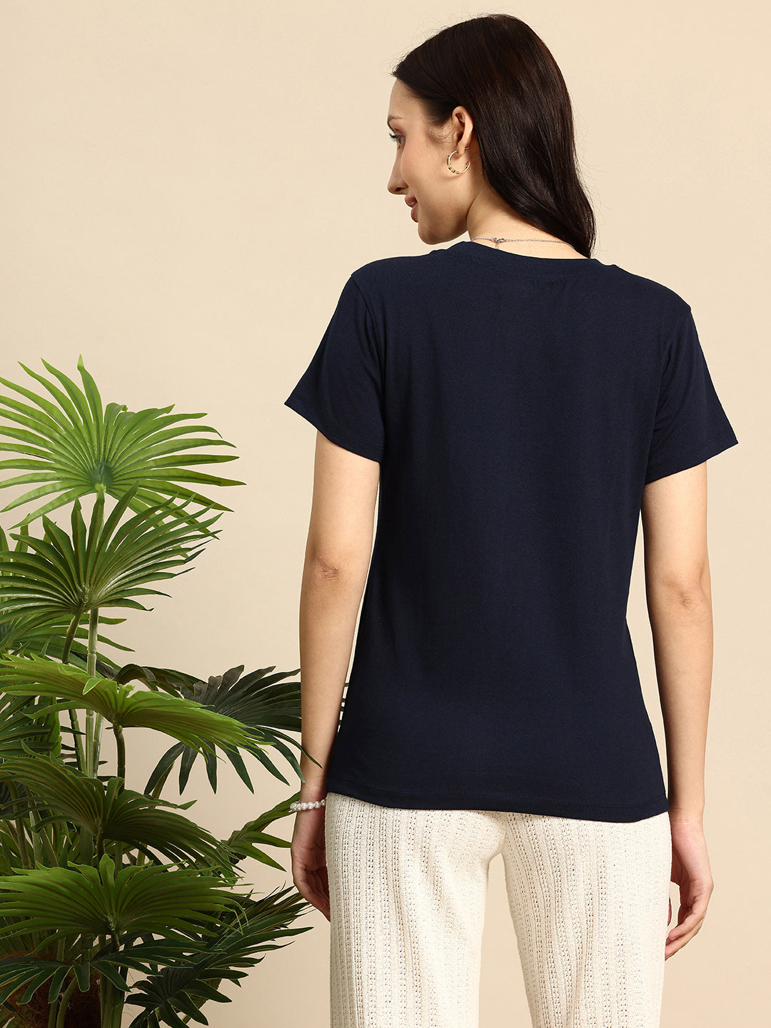 Half Sleeve  Navy T-Shirt