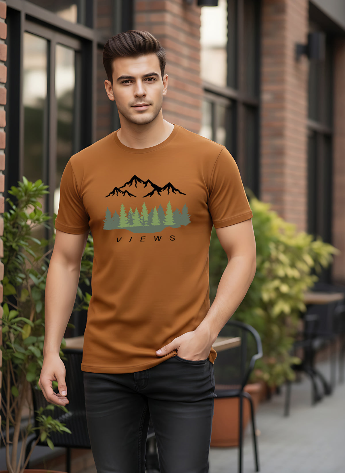 Mens Graphic Regular Half Sleeve T Shirt