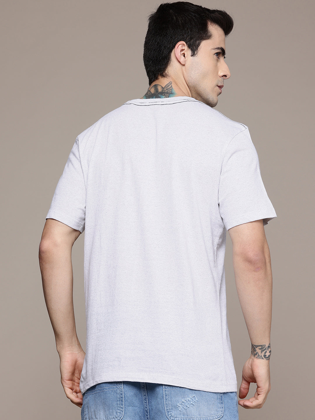Oversized White Melange T-Shirt