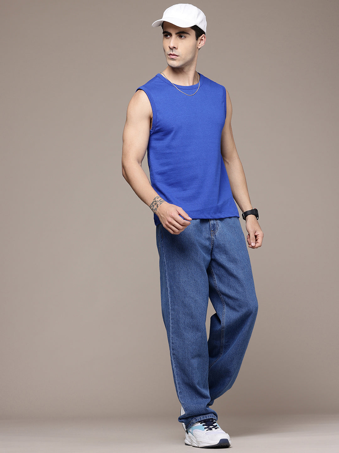 Sleeveless Royal Blue T-Shirt