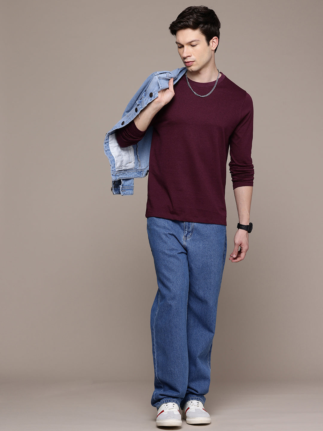 Long Sleeve Burgundy T-Shirt