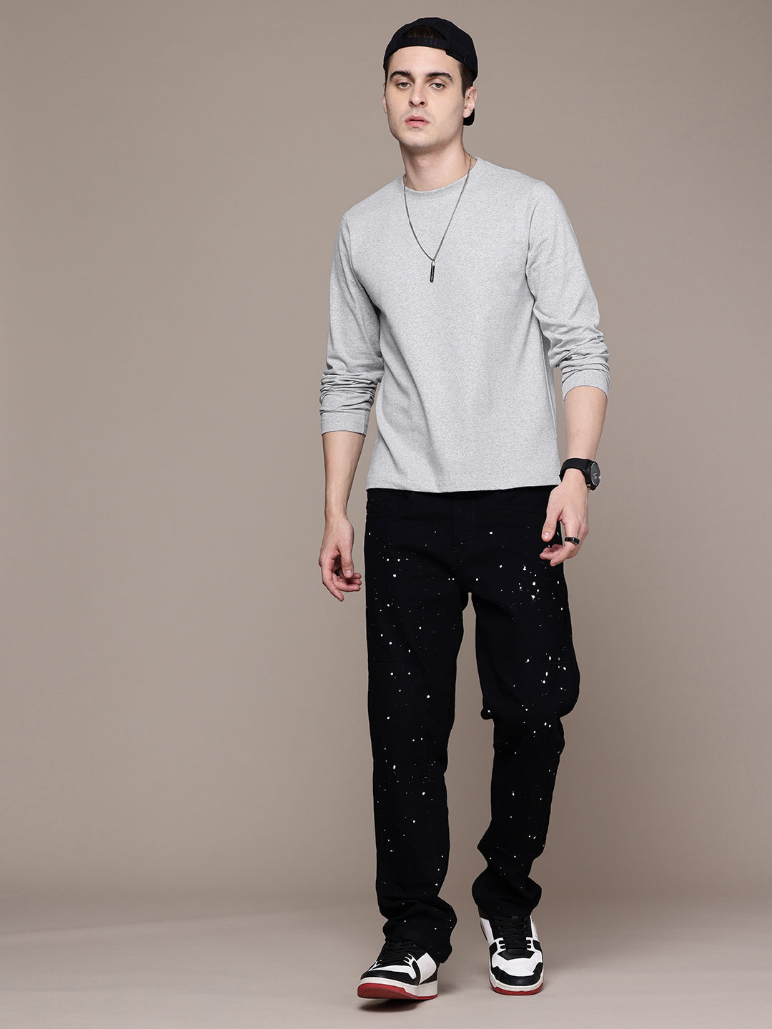 Long Sleeve Grey Melange T-Shirt