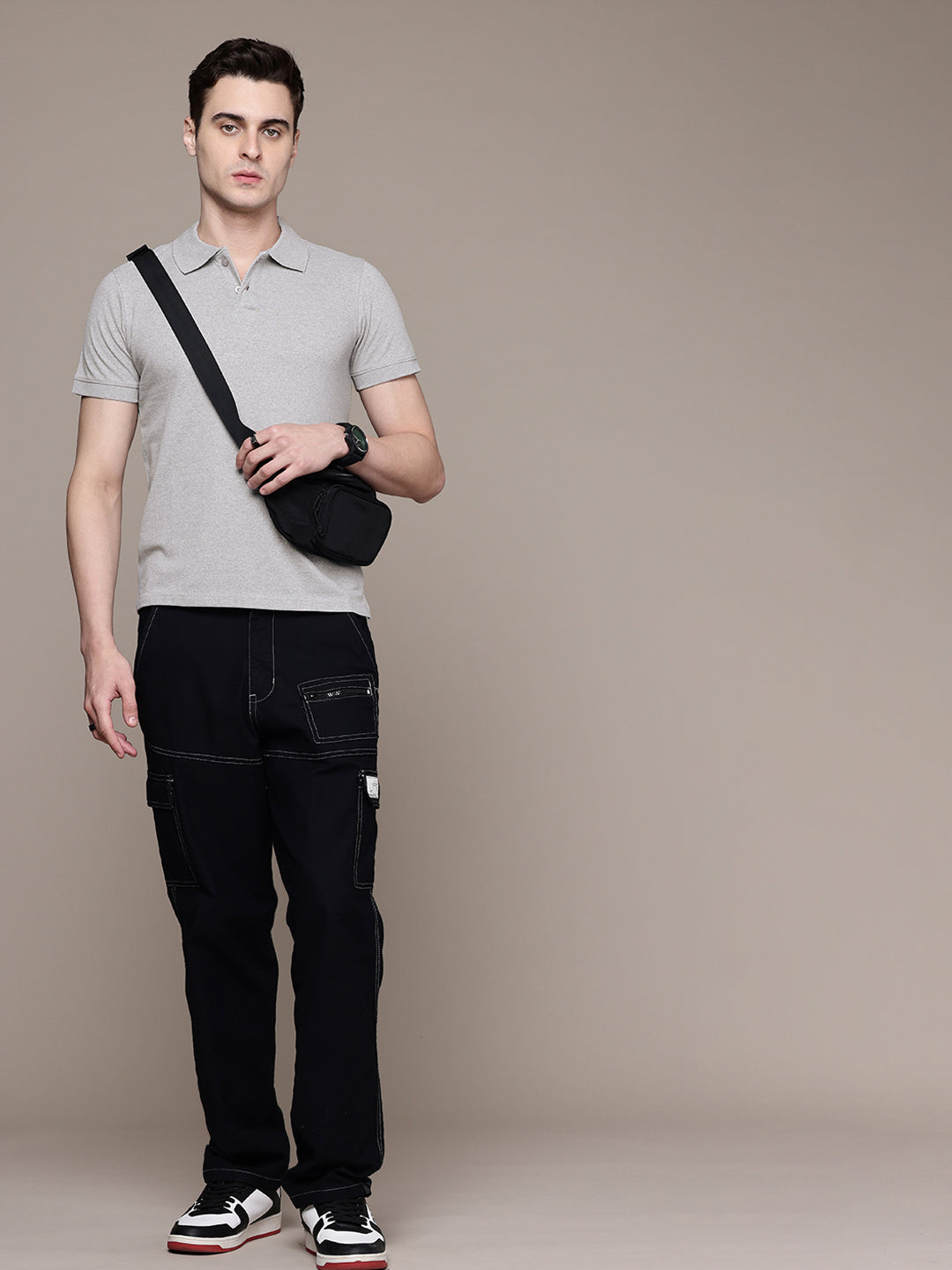 Grey Melange Polo T-Shirt