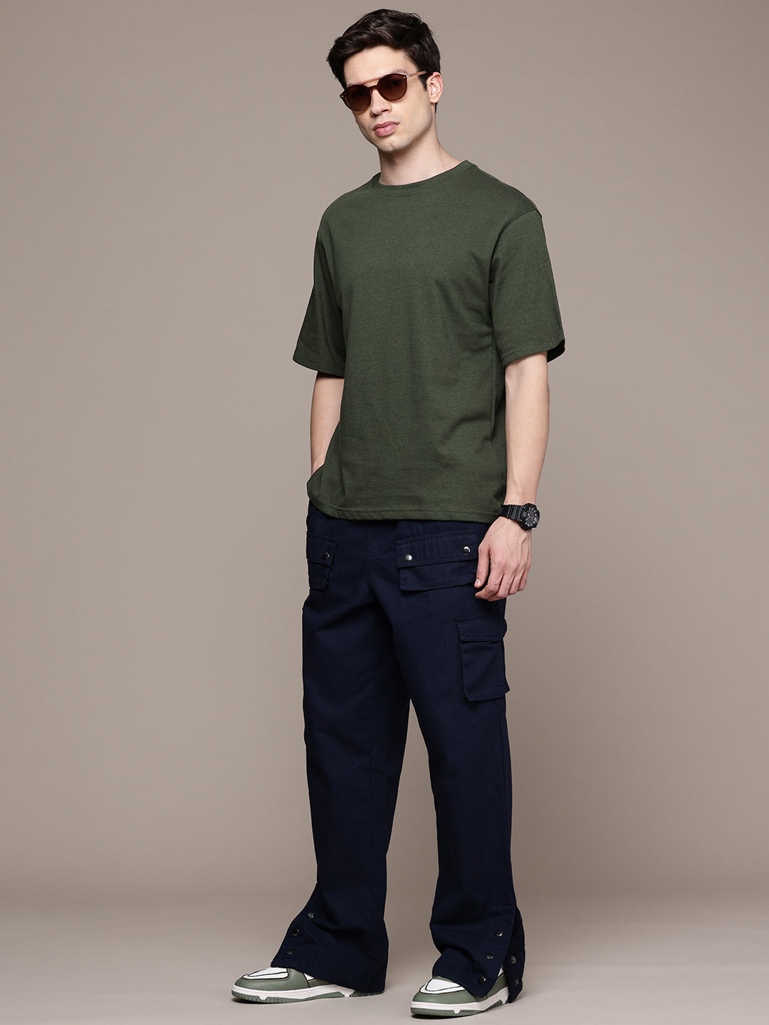 Oversized Olive Green T-Shirt