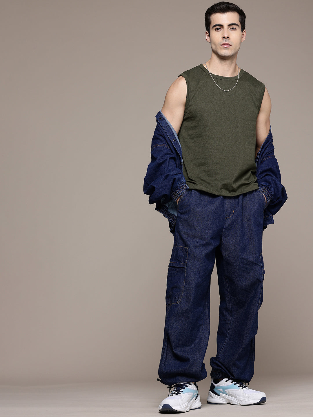 Sleeveless Olive Green T-Shirt