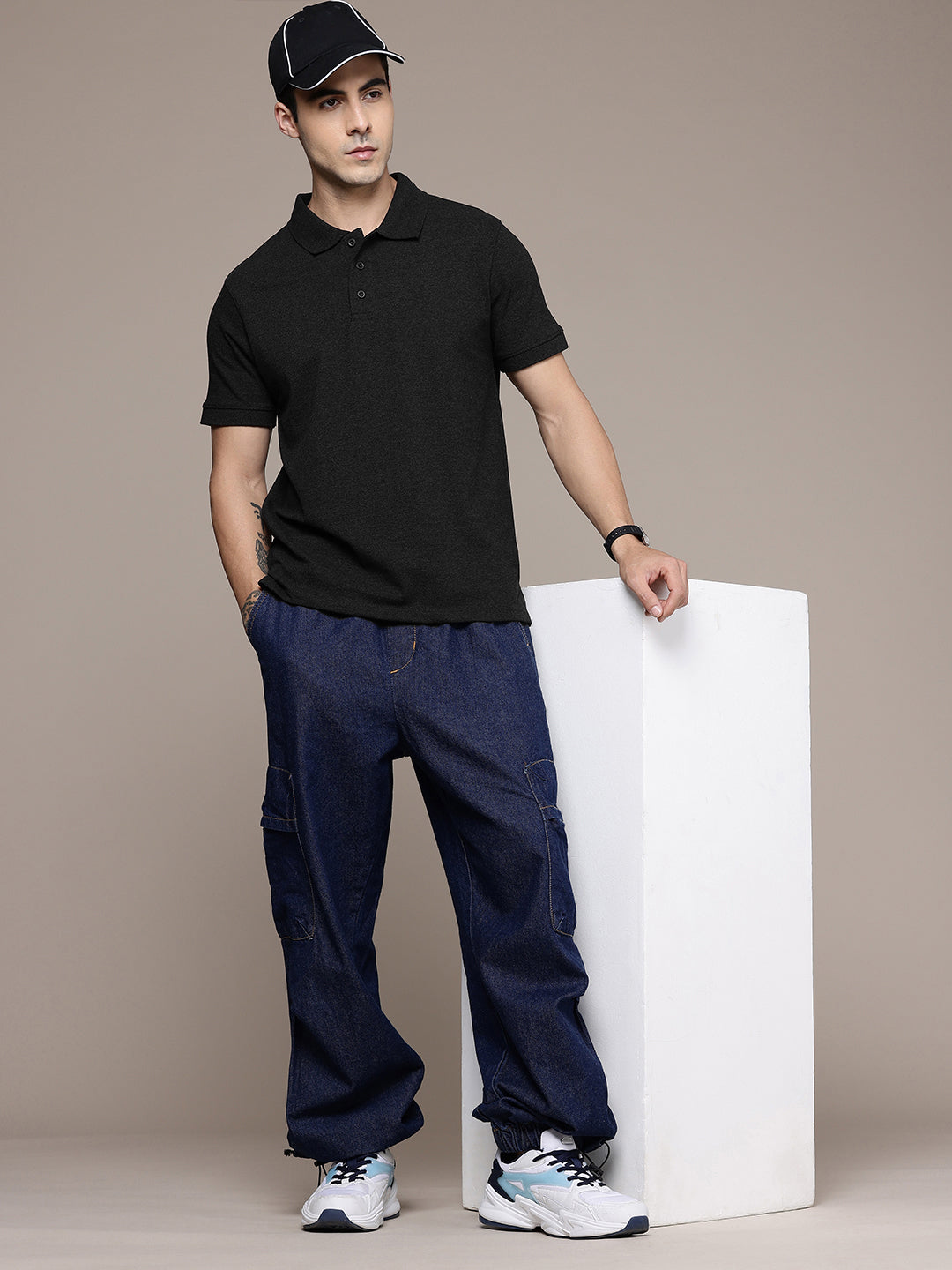 Charcoal Melange Polo T-Shirt