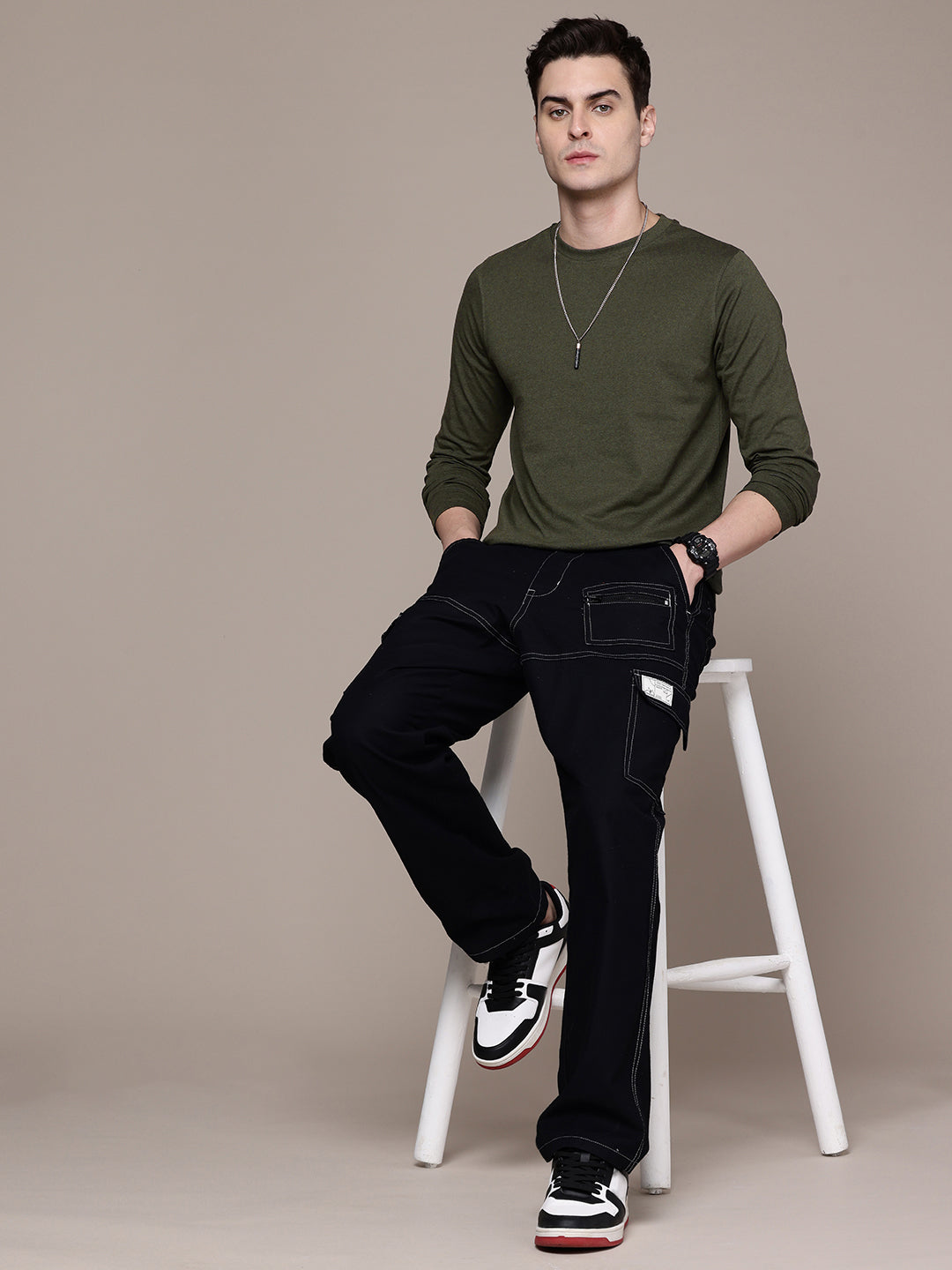Long Sleeve Olive Green T-Shirt