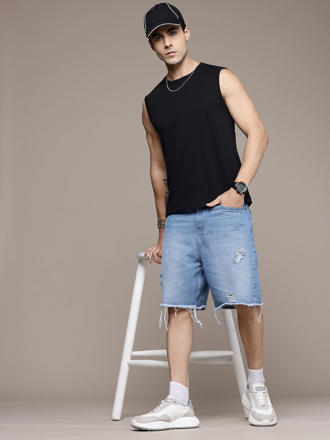 Sleeveless  Black T-Shirt