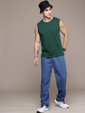 Sleeveless  Bottle Green T-Shirt