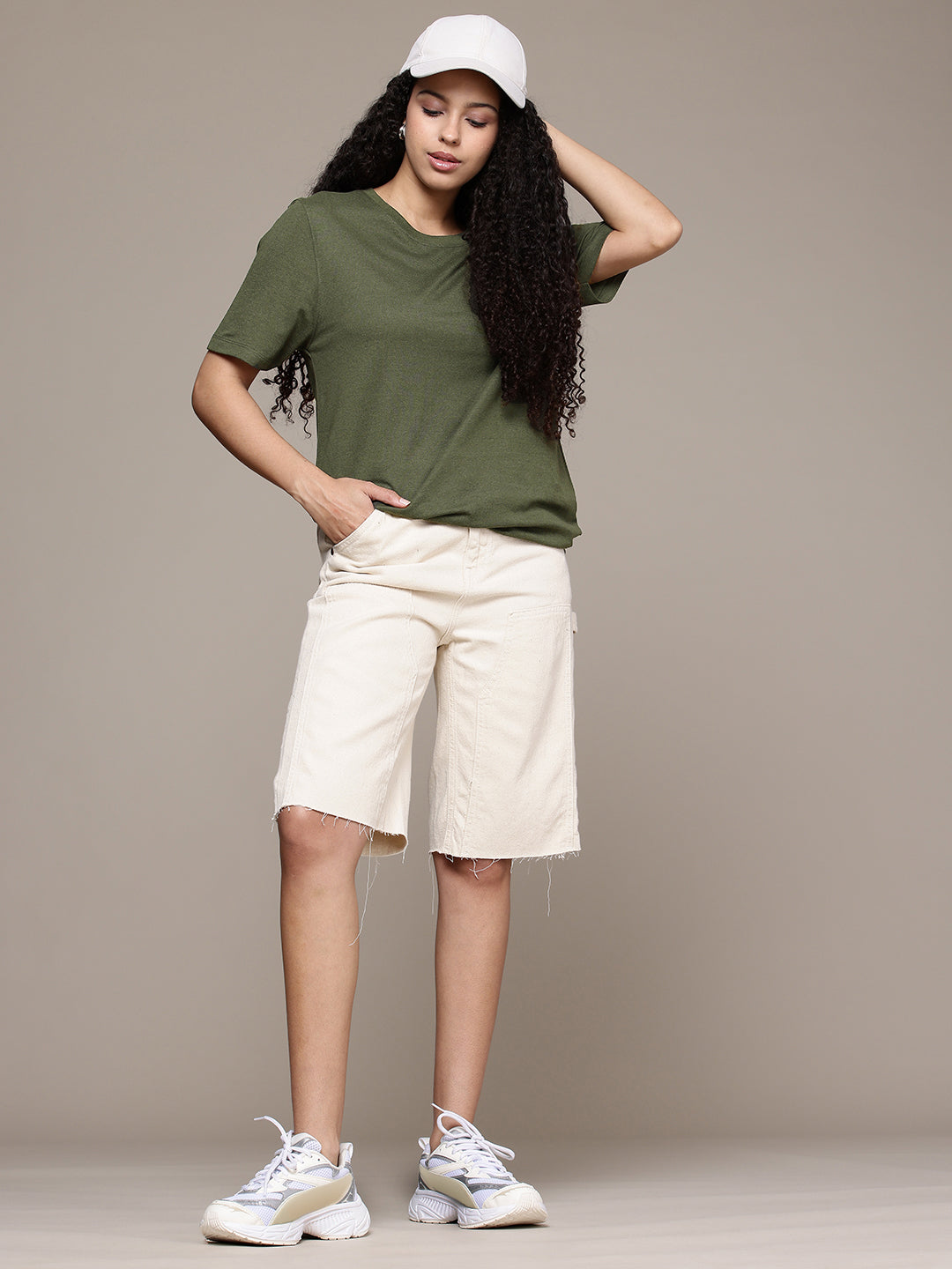 Half Sleeve  Olive Green T-Shirt