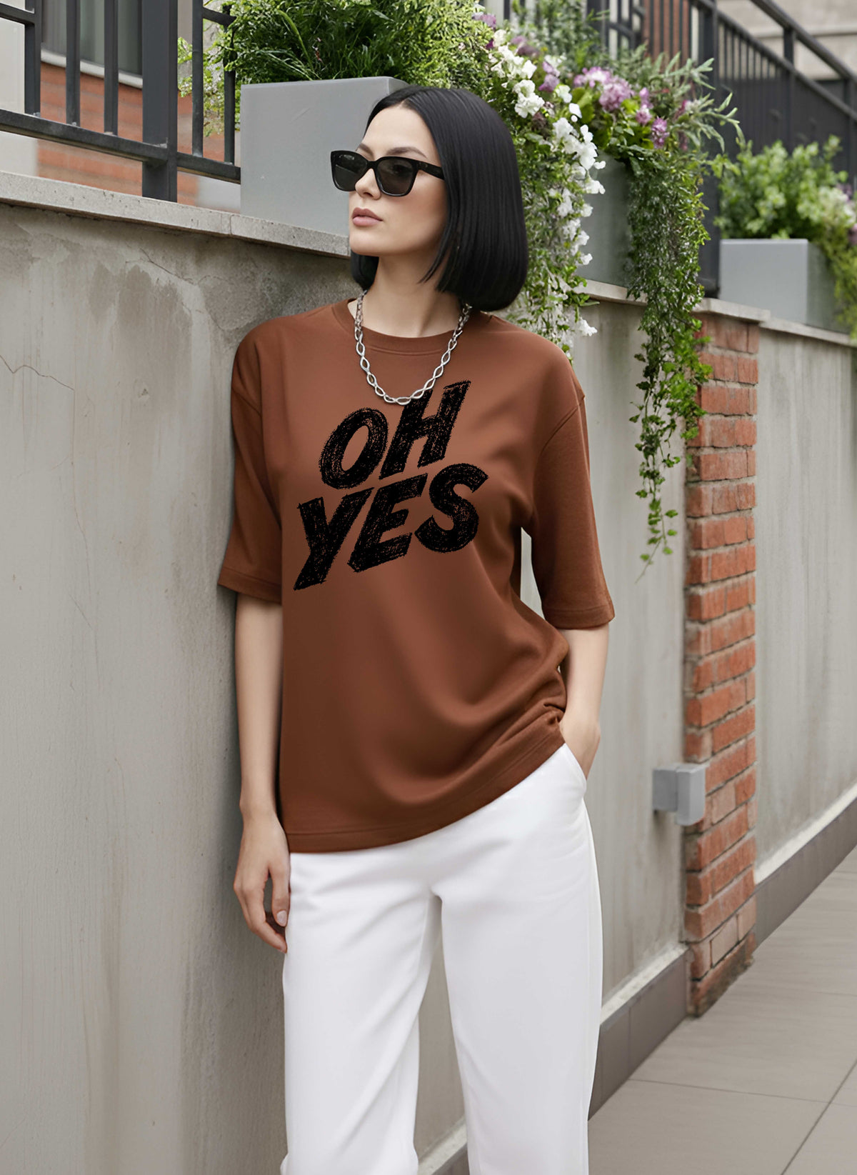 Graphic Oversized Tshirt Oh Yes