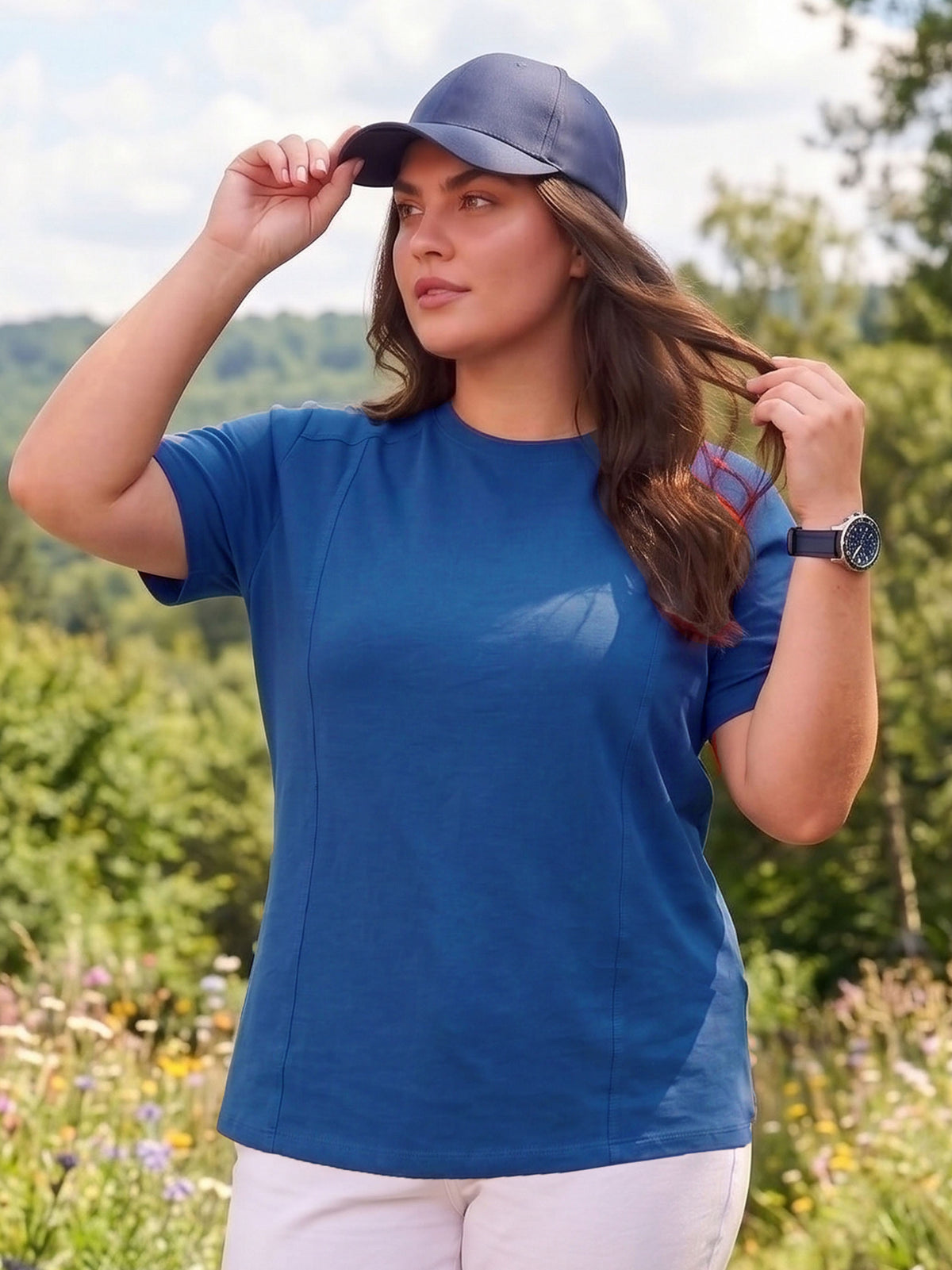 Airforce Blue Plus Size T-Shirt