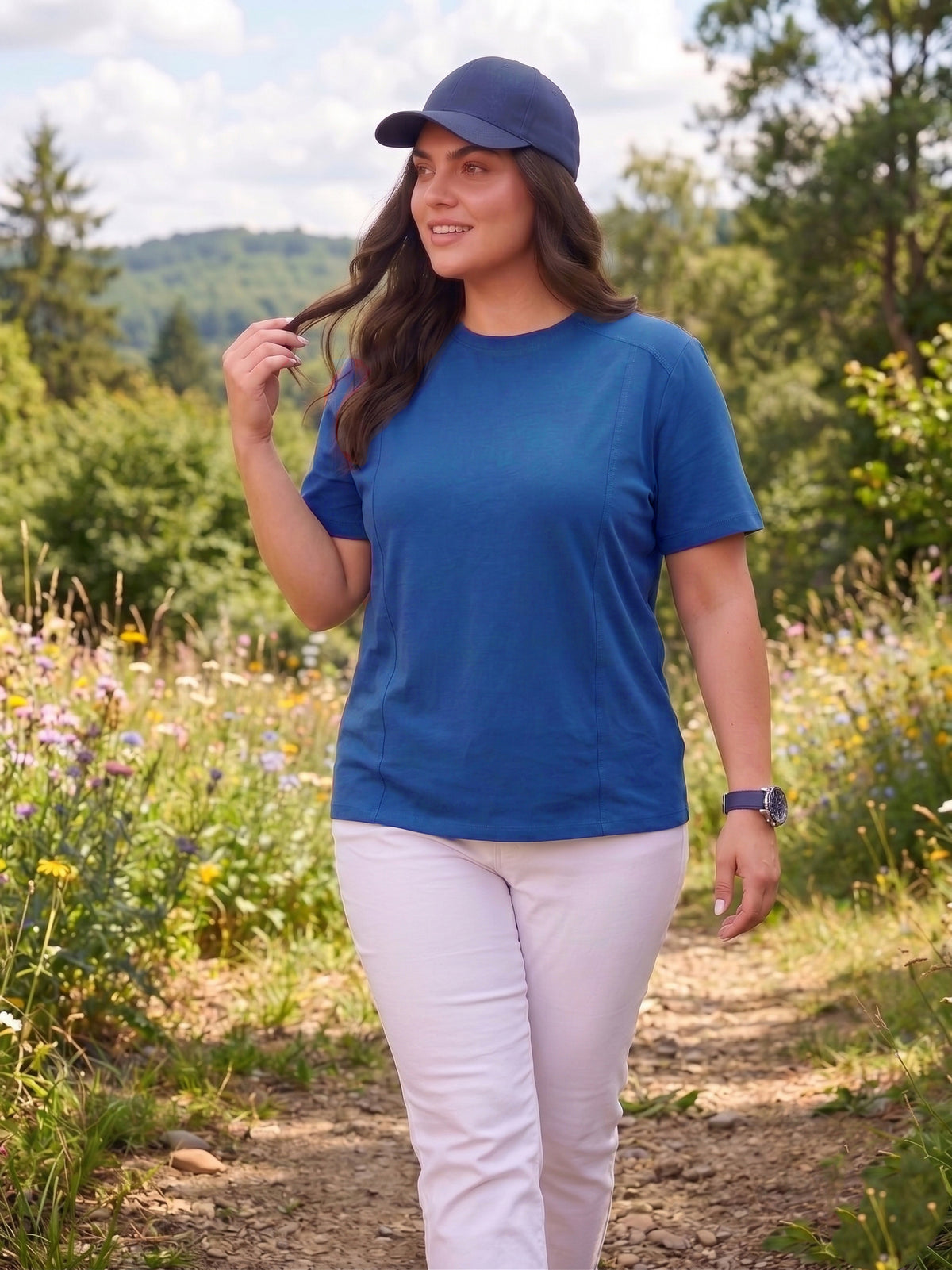 Airforce Blue Plus Size T-Shirt