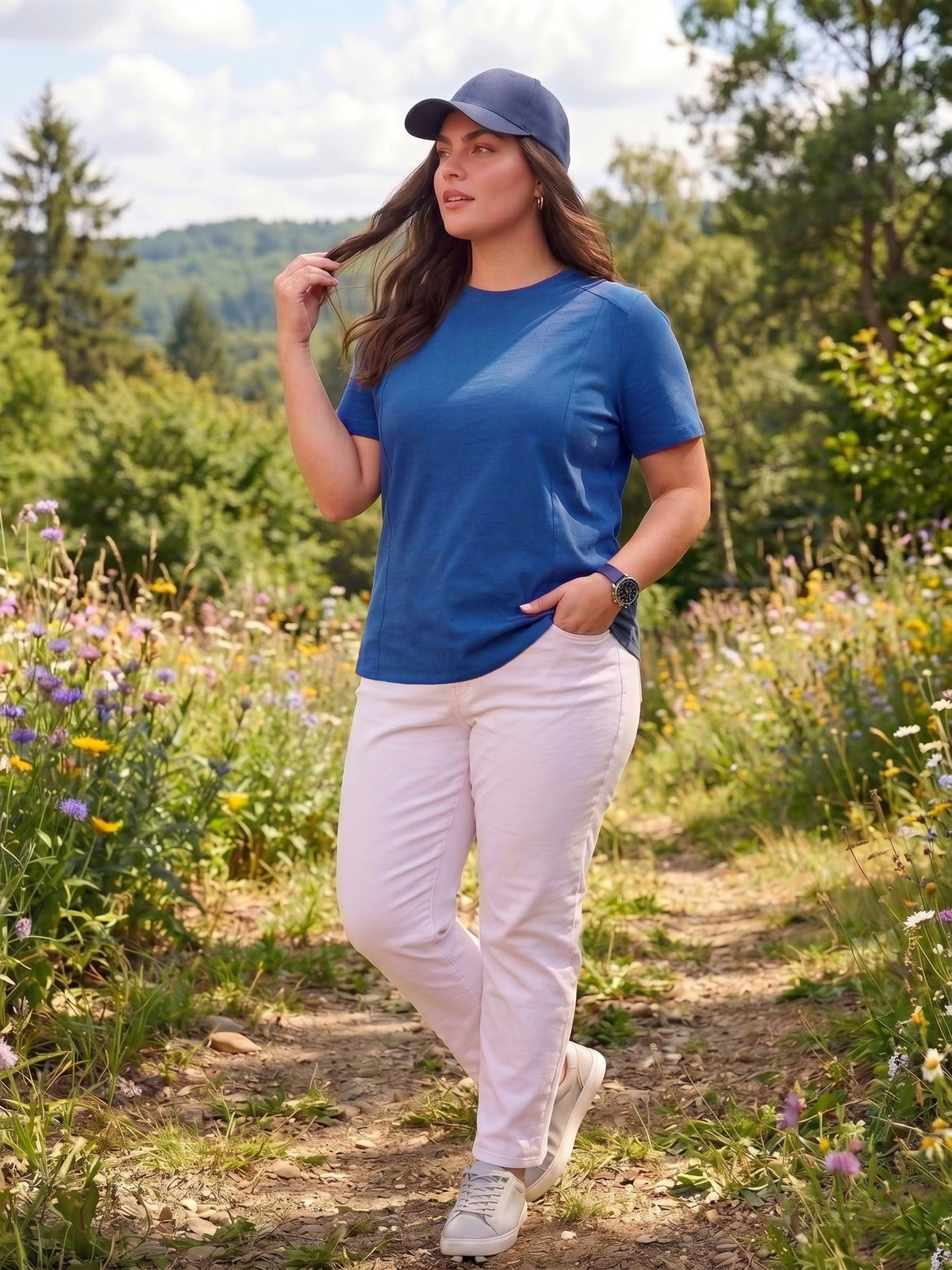 Airforce Blue Plus Size T-Shirt